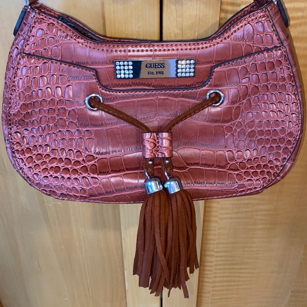 Guess Rusty Red shoulder bag with tassels